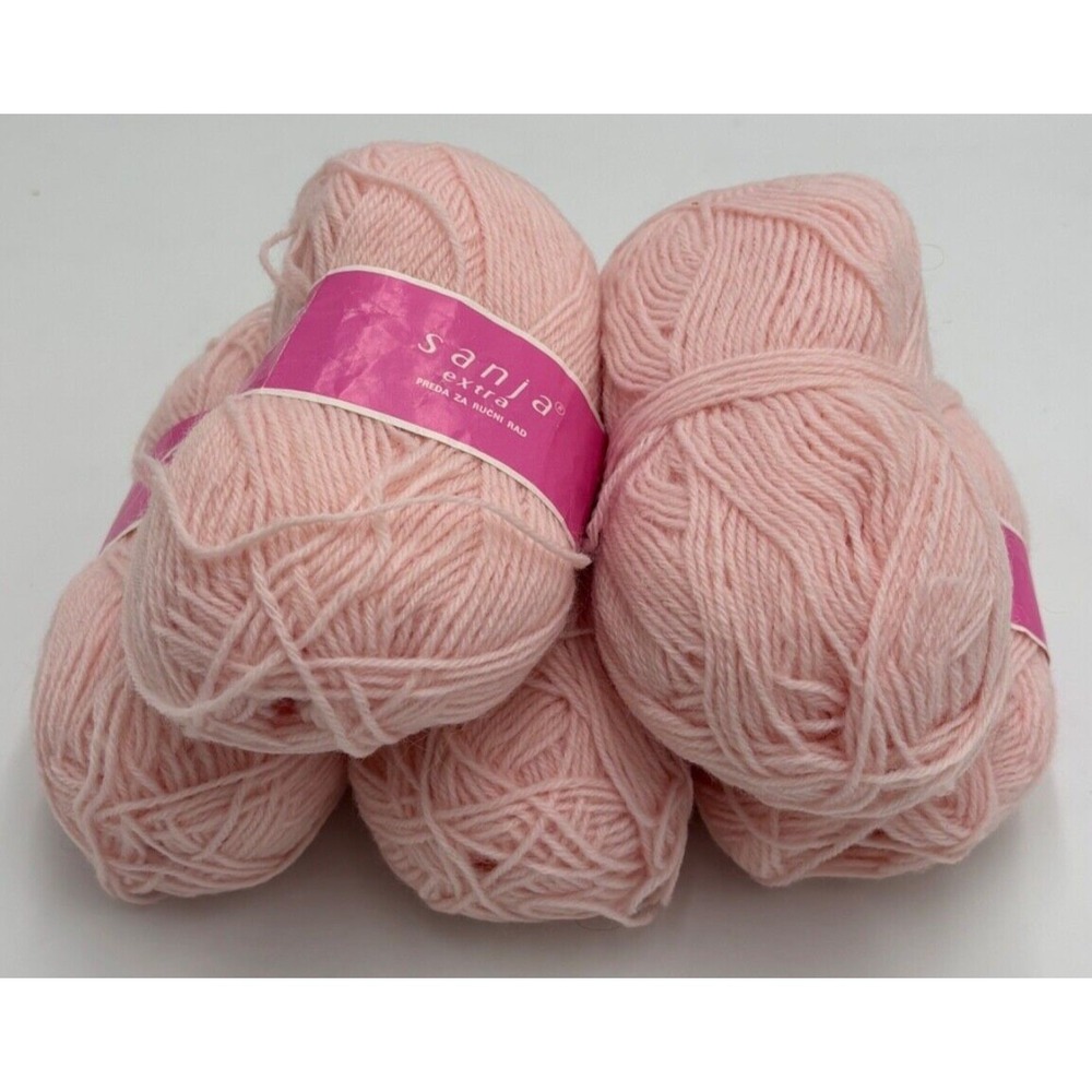 Sanja 49%‎ Virgin Wool 51% Polyacrylic Light Pink Yarn 250g NEW Croatia
